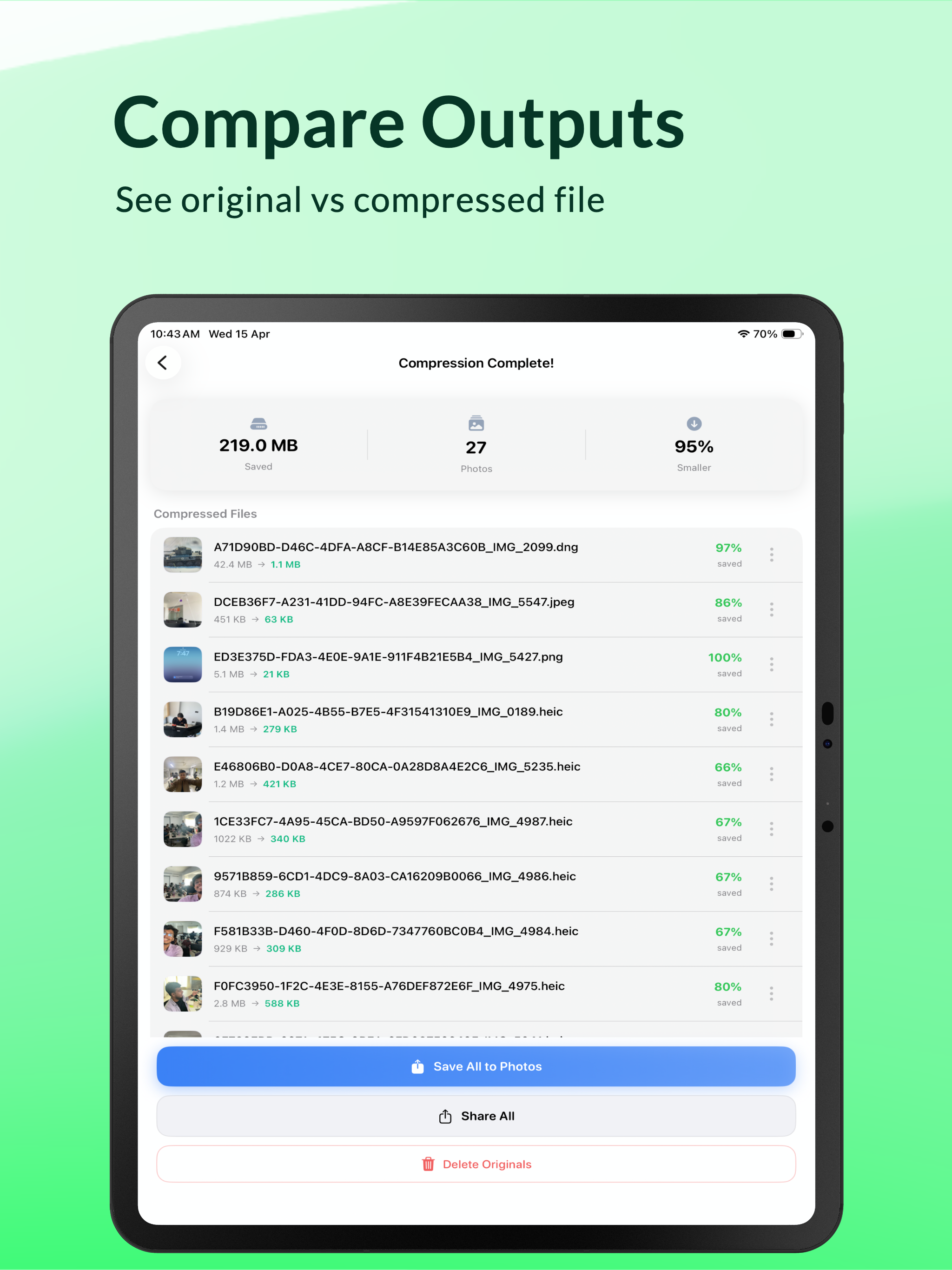 Photo Compressor: Save Space screenshot 10