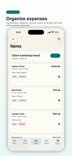 Captura de pantalla de Per Diem Packet Studio en iPhone 3
