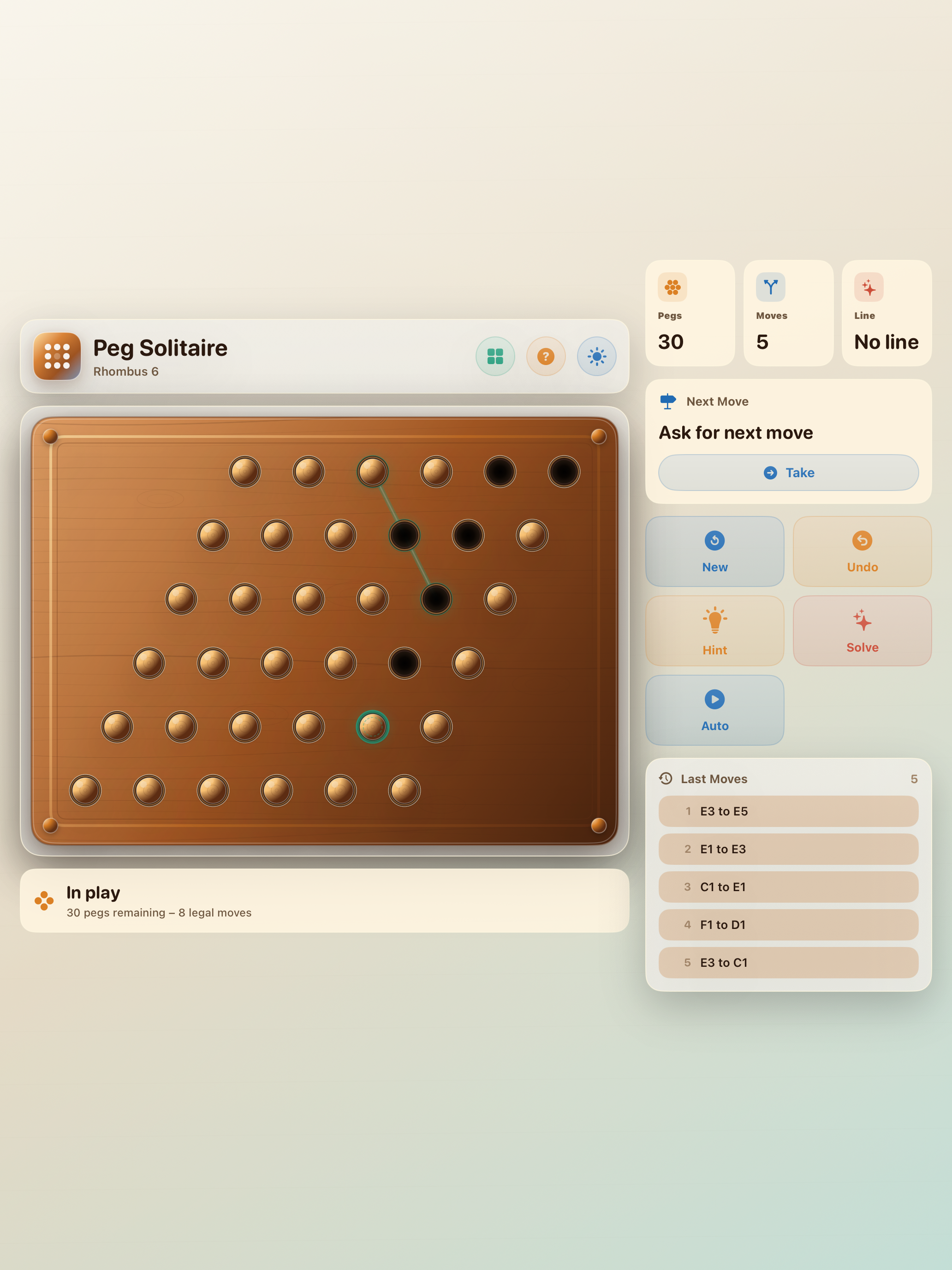 Wood Peg Solitaire screenshot 15