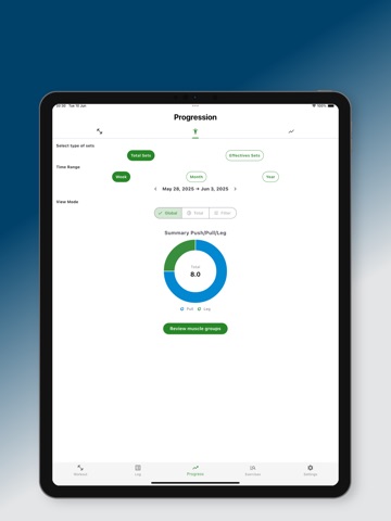 ProgressTrackAI Gym Log iPad screenshot