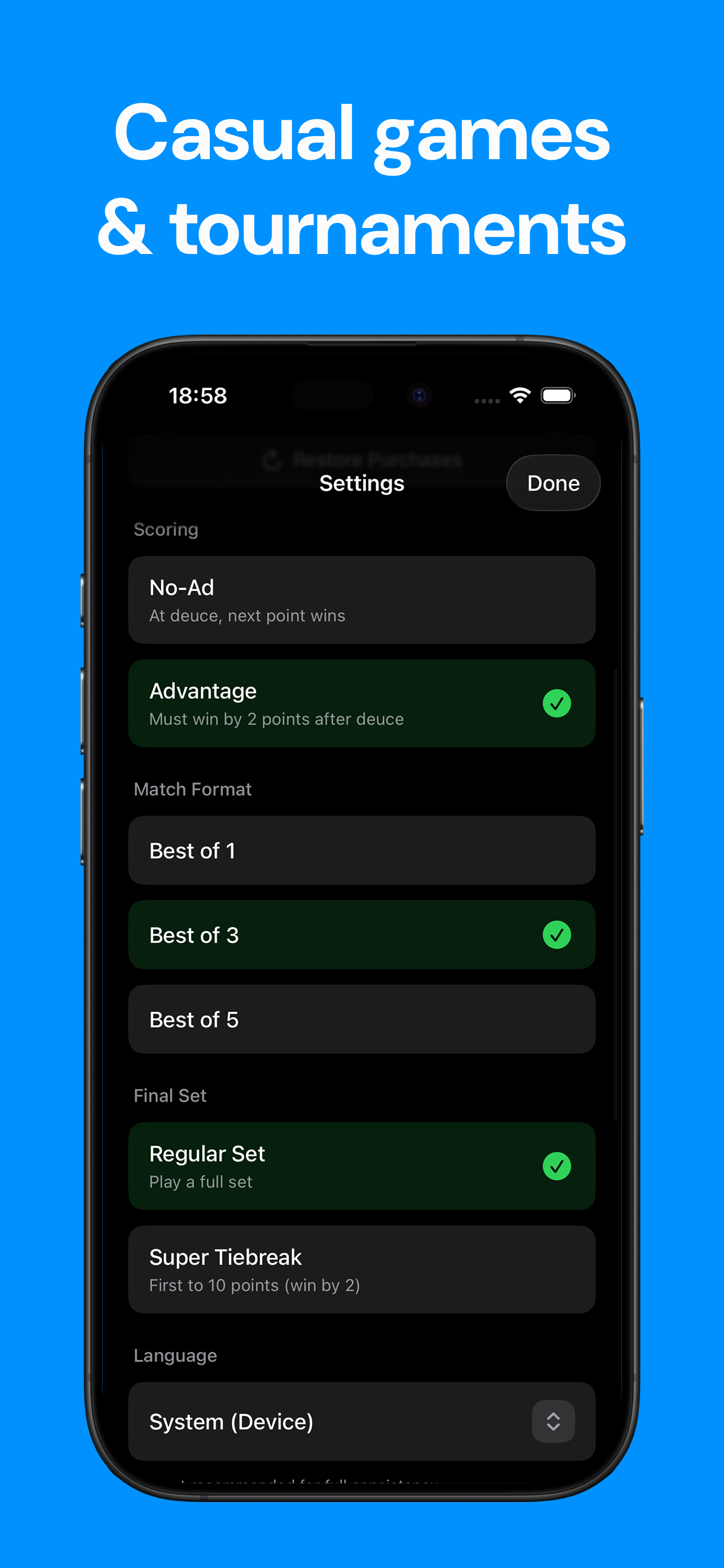 Tennis Scoreboard: Set screenshot 3