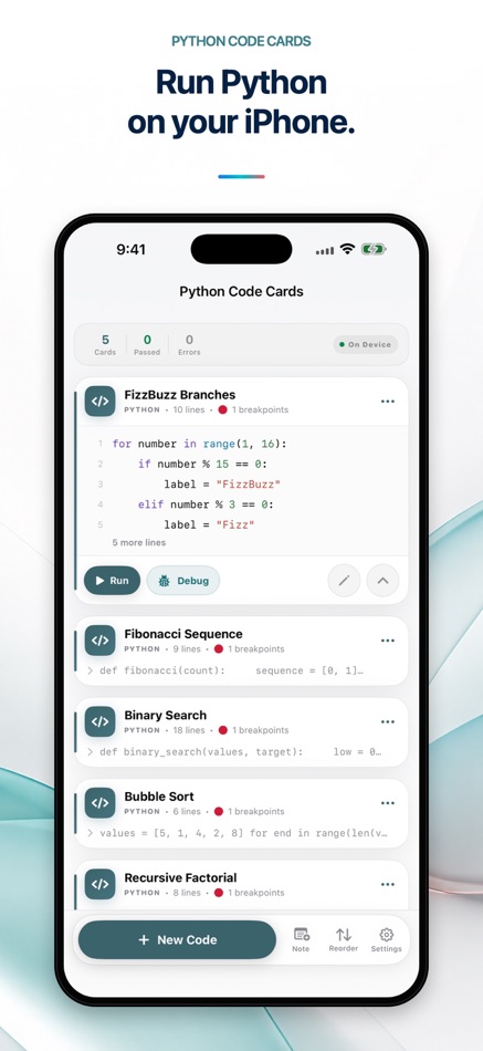 #1. Python Code Cards (iOS) By: SMART BIT K.K