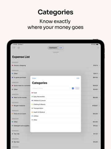 Expense Tracker "Cateibo" iPad screenshot