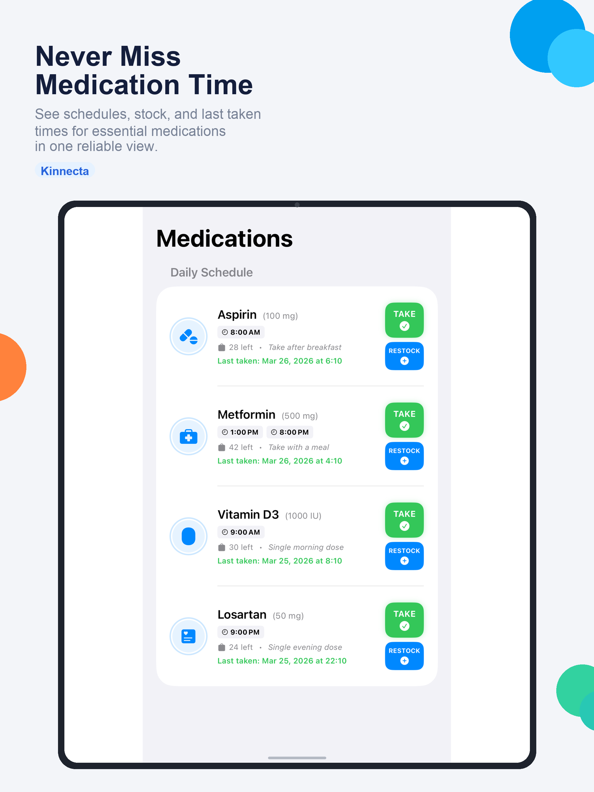 Kinnecta: Elderly Care & Meds