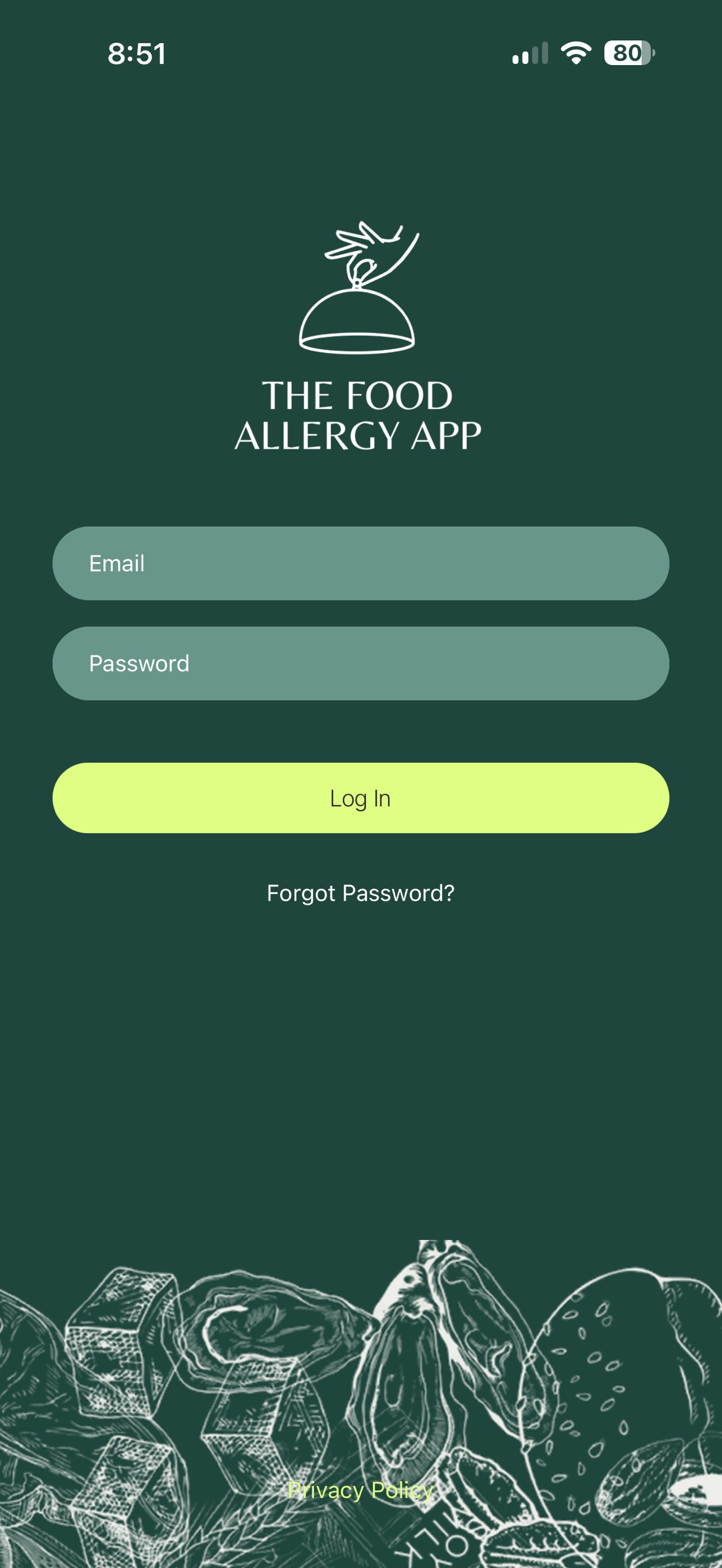 Screenshot 1 of The Food Allergy App
