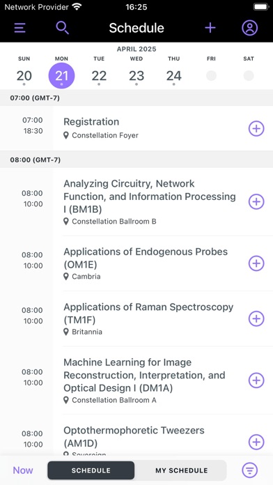 Optica Events Screenshot