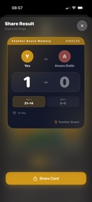 Feather Score Badminton screenshot