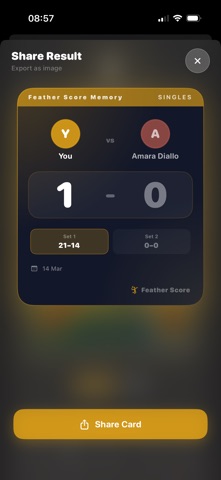 Feather Score Badminton Screenshot 5 of 7