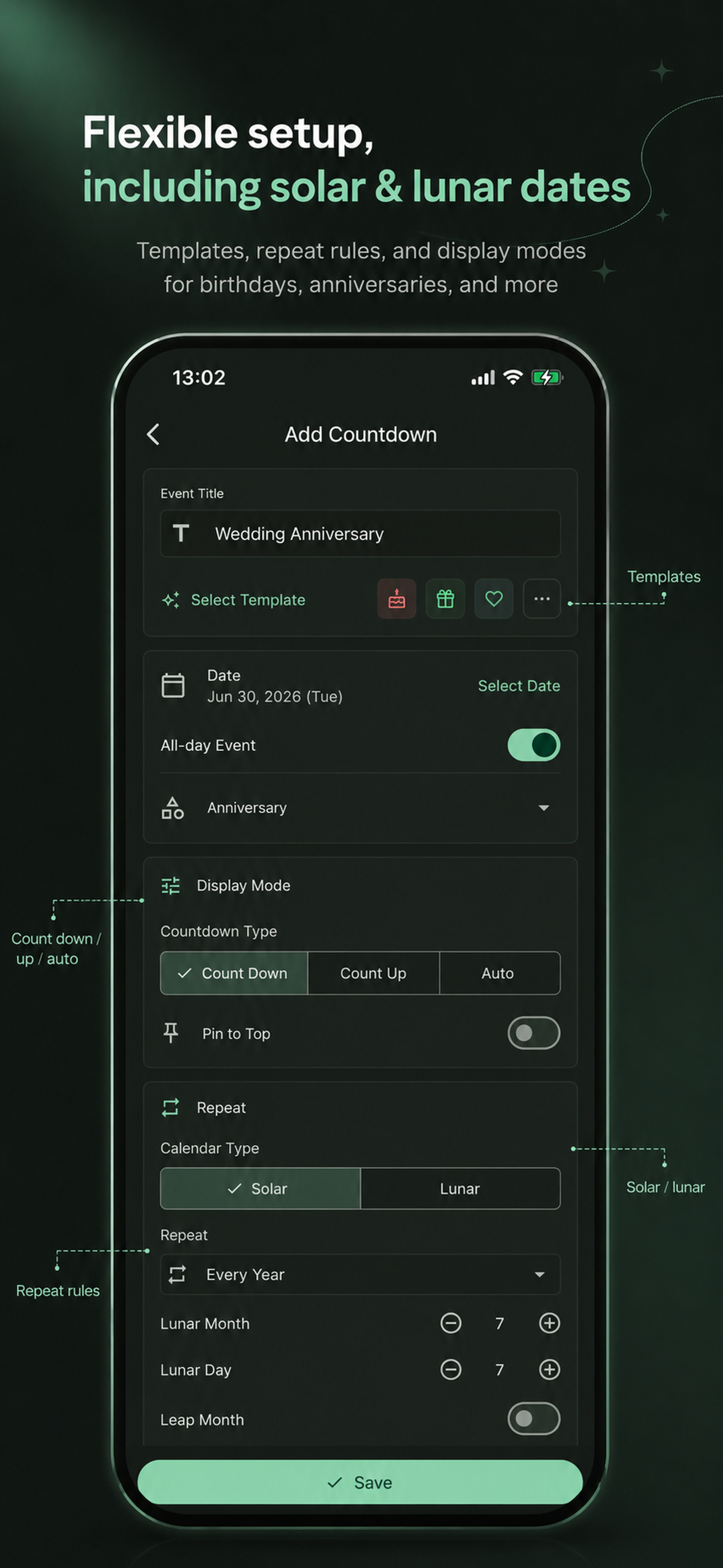 Minimal Countdown Pro screenshot 2