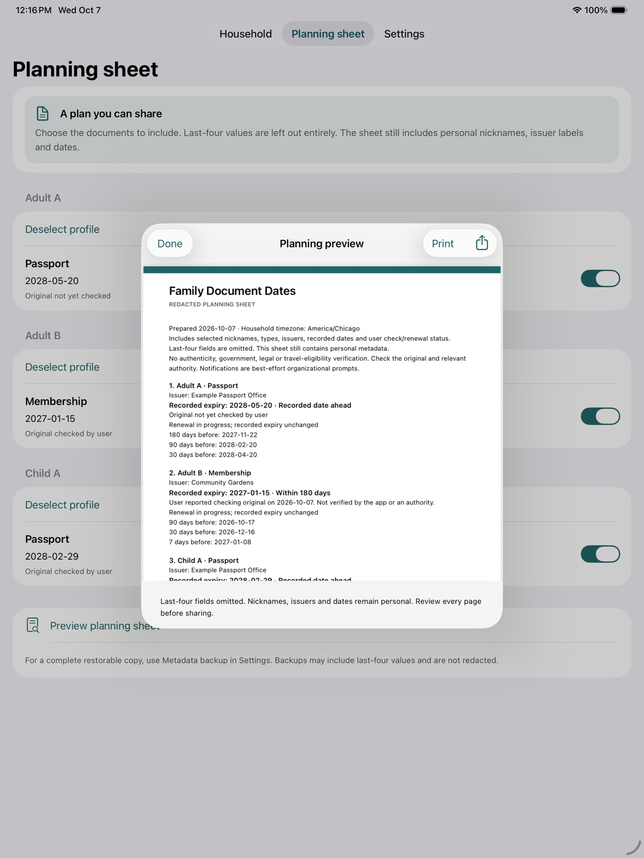 Screenshot 9 of Family Document Dates