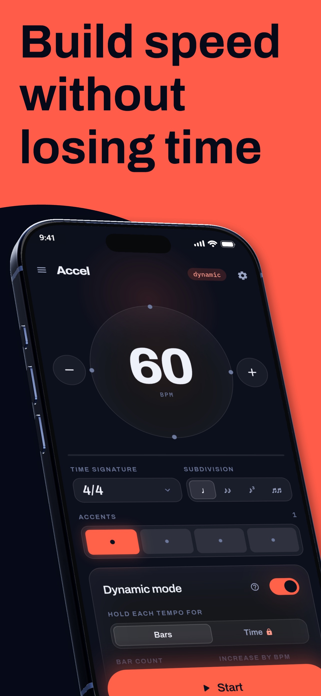 Screenshot 1 of Accel: Dynamic & Gap Metronome