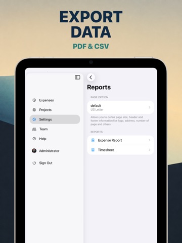 Expenses for Business iPad screenshot