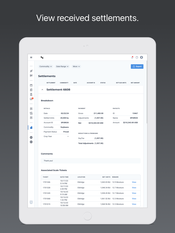 Country Grain Cooperative iPad screenshot 6 - Business app