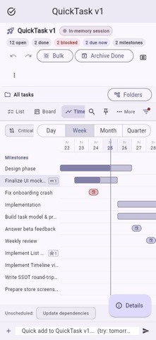 QuickTask - Todo & Planner iPhone screenshot