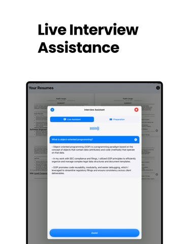 Hired AI - Resume Builder iPad screenshot