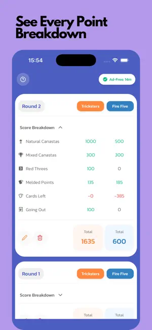 Canasta Scoreboard screenshot 4