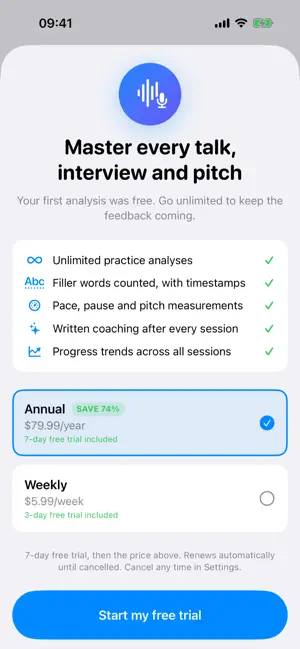 Speaking Coach: Filler Words screenshot 4