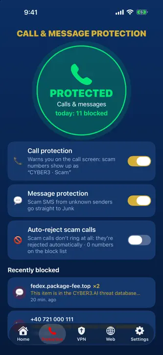 CYBER3 - Anti-Scam Protection screenshot 5