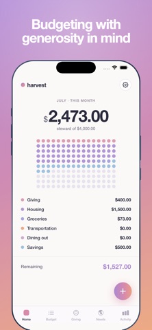 Harvest - Christian Budgeting iPhone screenshot