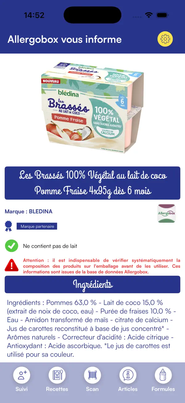 Screenshot #2 pour Allergie-Lait App'