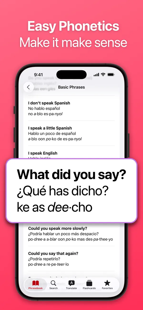SpeakEasy Spanish Phrasebook Screenshot 3