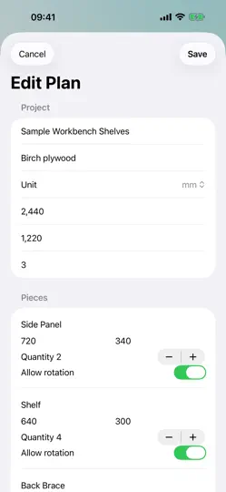 Captura de pantalla de CutPlan Studio en iPhone 2