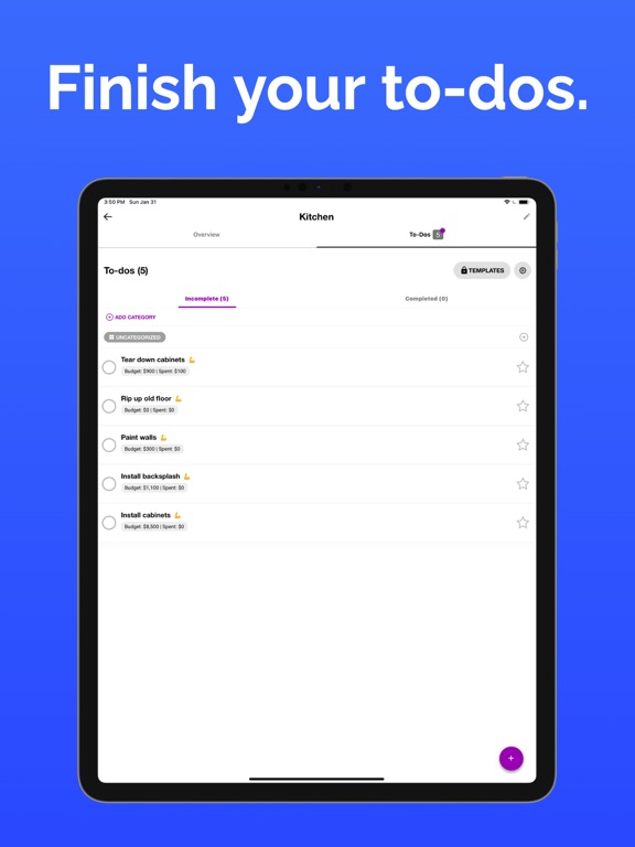 Renovately – Home Renovation iPad screenshot 3 - Productivity app