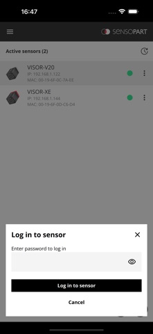 SensoFind screenshot