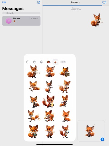 Sneaky Fox Stickers iPad screenshot