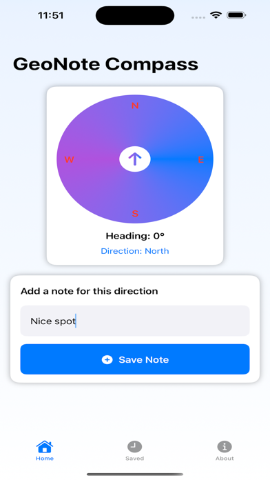 GeoNote Compass Screenshot