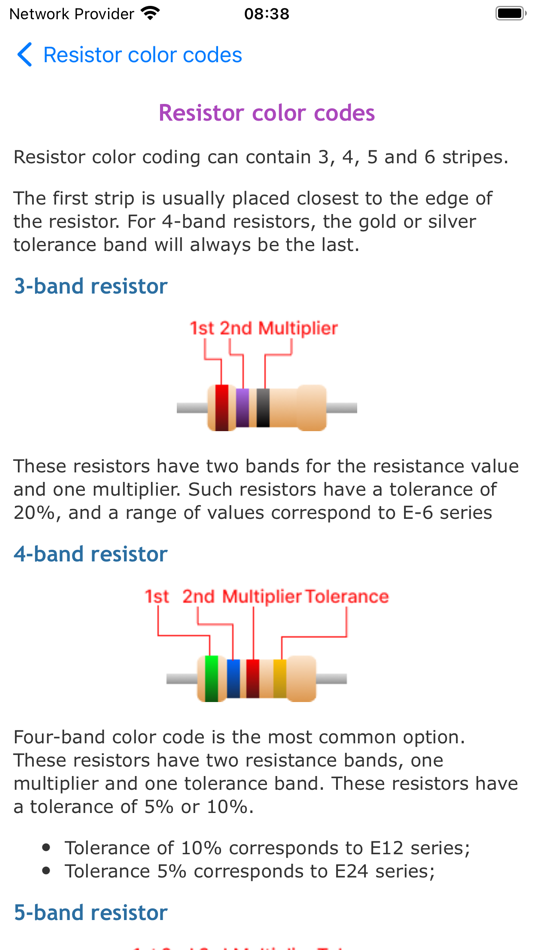 #5. Resistor color codes calc (iOS) De: ALG Software Lab