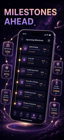 精准年龄计算器 周岁生日 倒计时提醒 生肖五行 screenshot