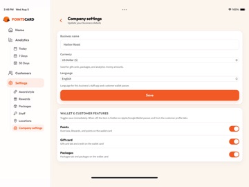 PointsCard for Business iPad screenshot