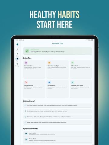 Hydration Coach: Water Tracker iPad screenshot