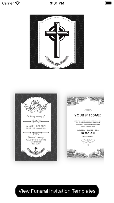 Funeral Invitation Screenshot