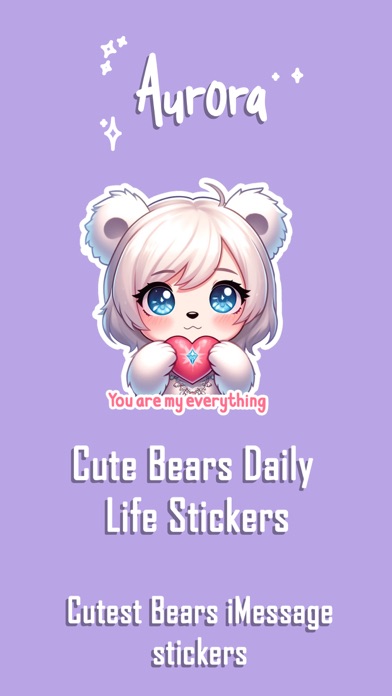 Screenshot #1 pour Aurora, Cute Bear Stickers