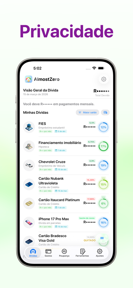 AlmostZero - Controle Dívidas screenshot 8