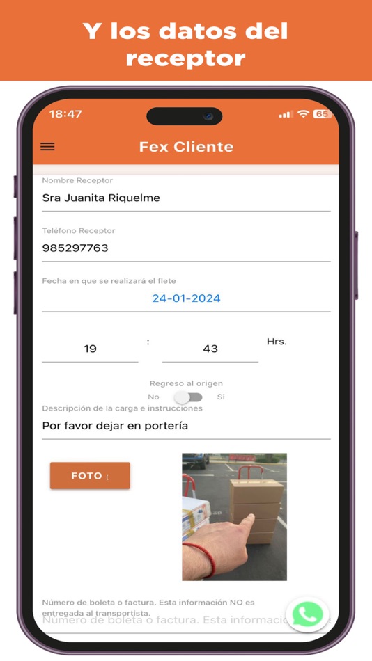 #1. FEX: Pide tu Flete o Despacho (iOS) 由: DESARROLLO DE SOFTWARE Y APLICACIONES MOVILES TRANSFERENCIAS DE TECNOLOGIAS SPA