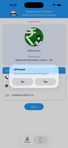 ePension HP Govt Pensioners iPhone screenshot