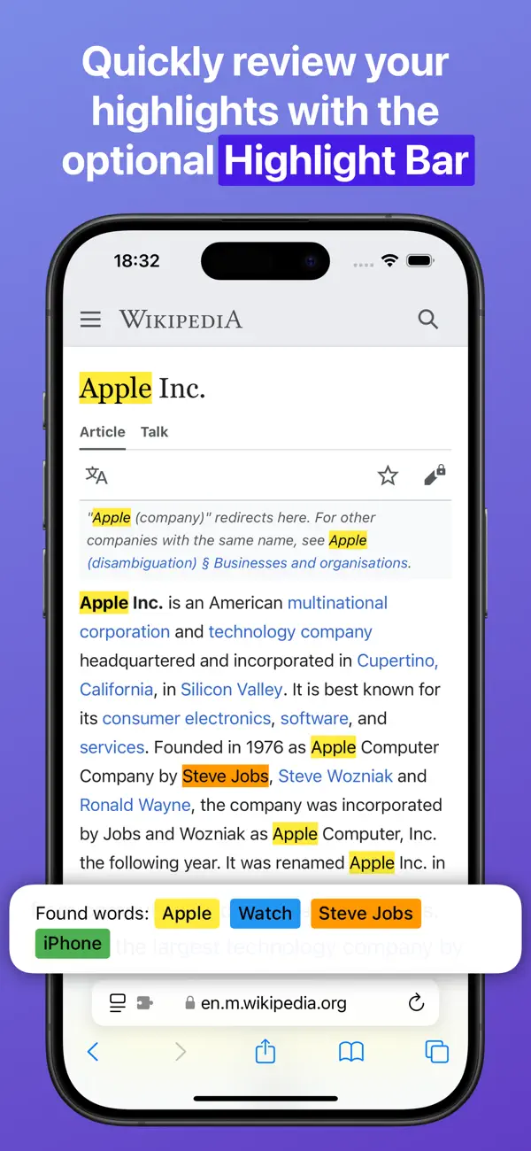 Screenshot #2 pour Word Auto Highlight for Safari