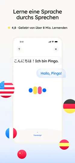 Screenshot von KI-Sprachen Lernen: Pingo AI auf dem iPhone 1