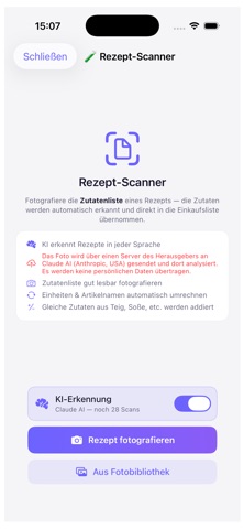 Einkaufsliste + Vorrat screenshot