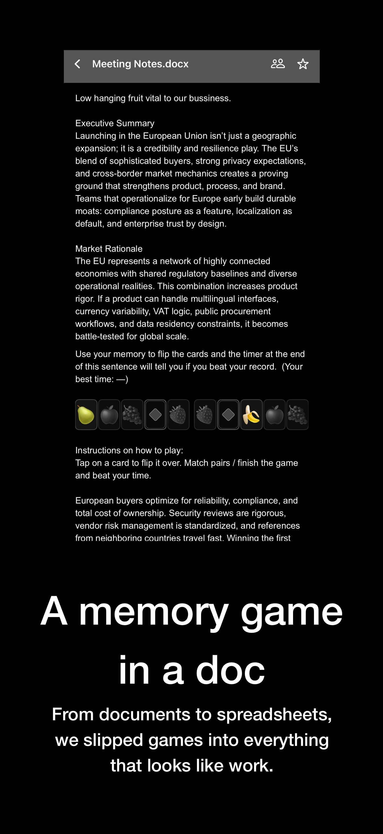 Corporate Talk & Hidden Games