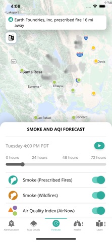California Smoke Spotter iPhone screenshot