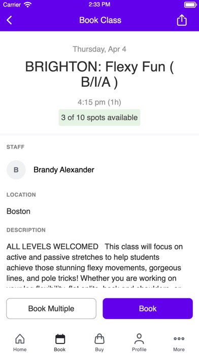 Boston Pole Fitness Screenshot