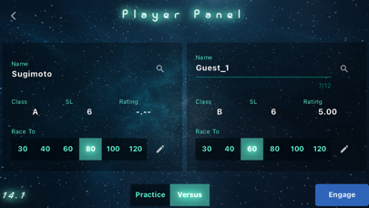 neon  cue sports score board Screenshot