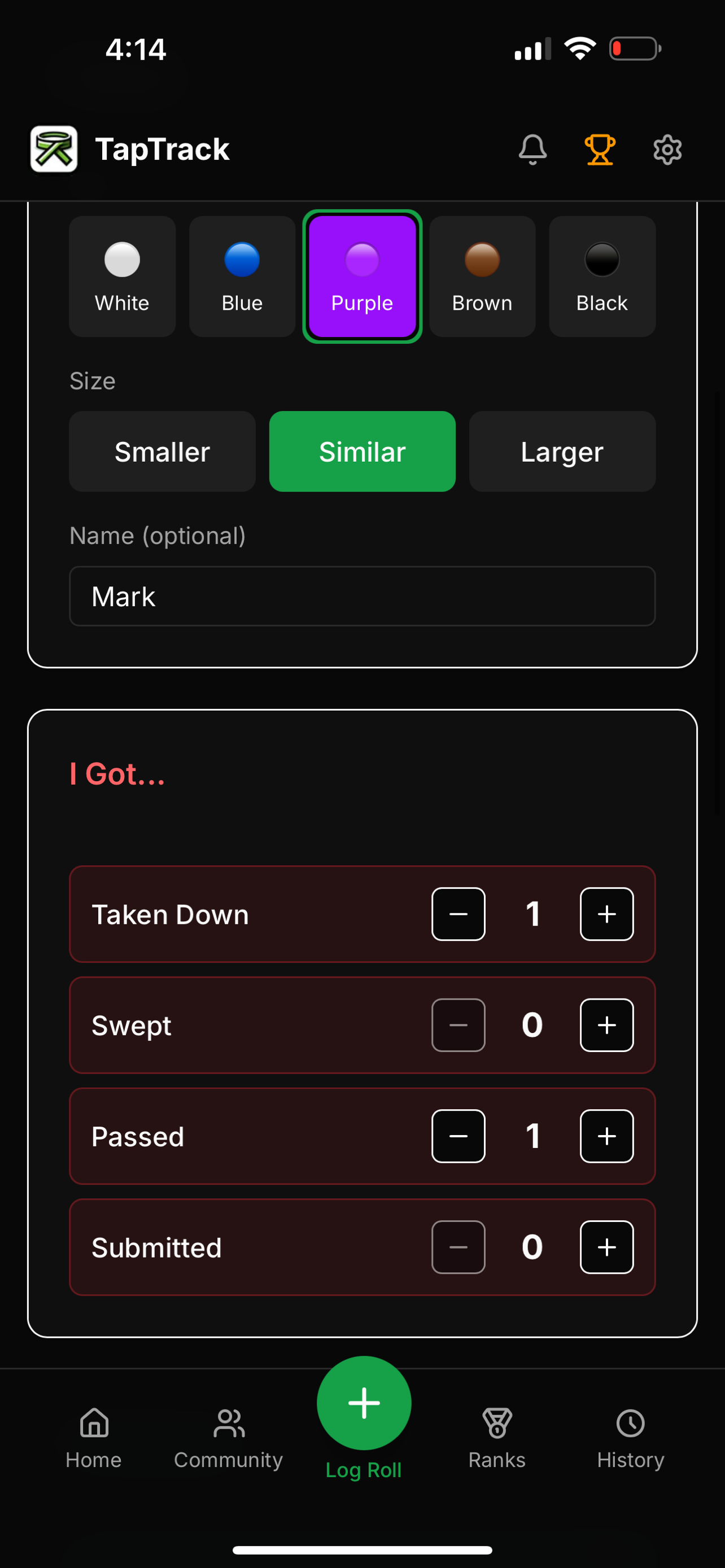 TapTrack BJJ screenshot 5