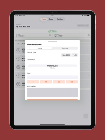 Expenses & Budget Manager iPad screenshot