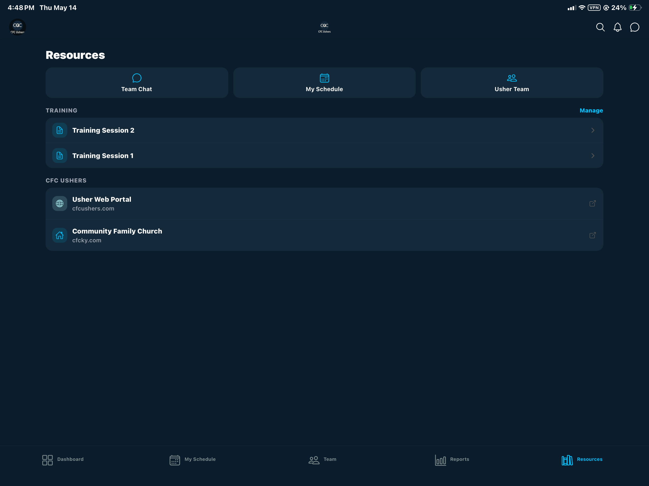 CFC Ushers Scheduler Pro