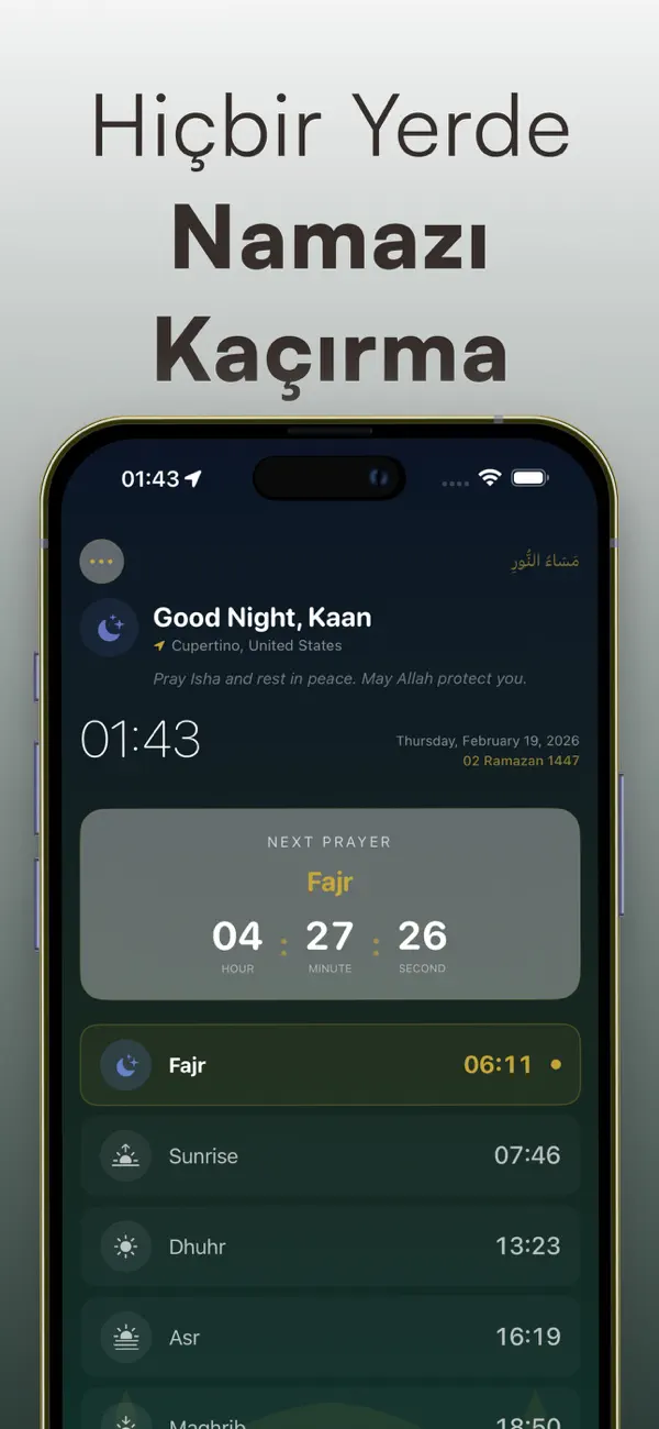 Screenshot #1 pour Namaz & Huzur: Namaz Vakitleri